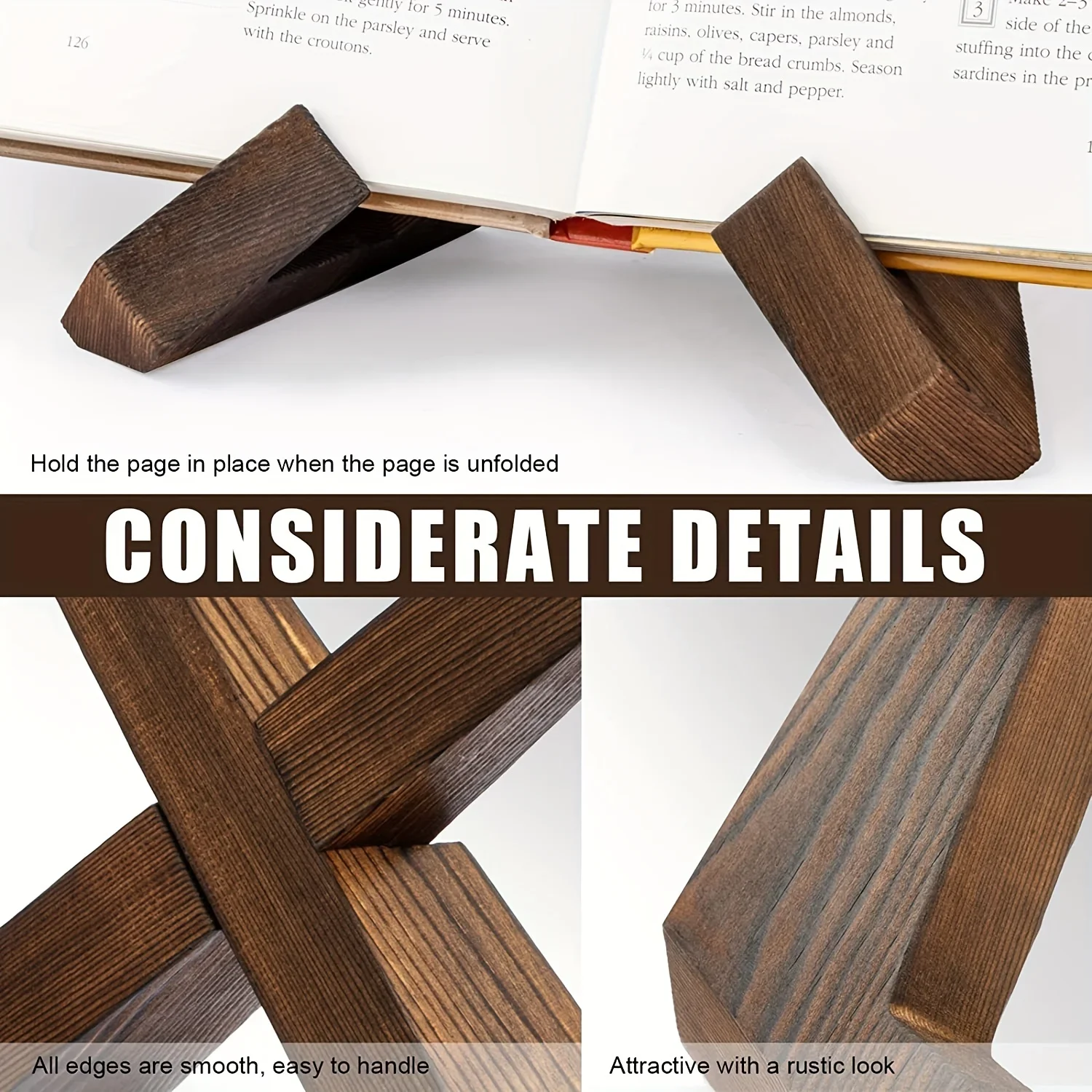 Деревянная Кухонная Подставка Для Книг Ручной Работы Демонстрации Рецептов