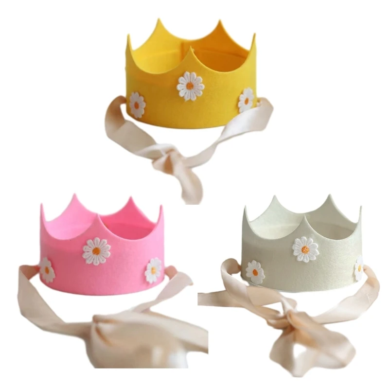 

Шляпа с короной для дня рождения для детей, для маленьких девочек, для дня рождения, повязки на голову с цветком, реквизит, убор