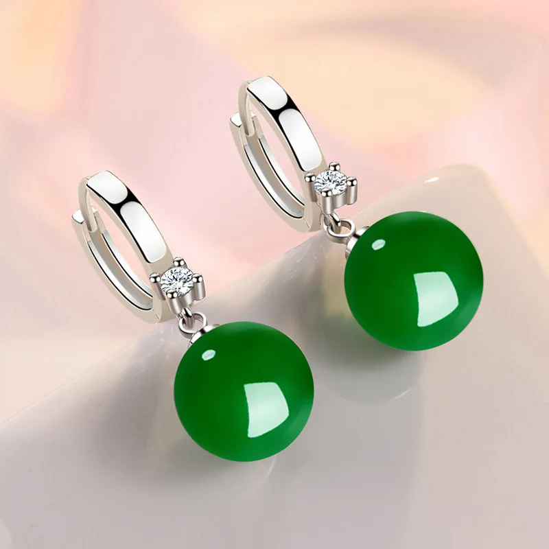 

Серьги из серебра 925 пробы с агатом и бриллиантами