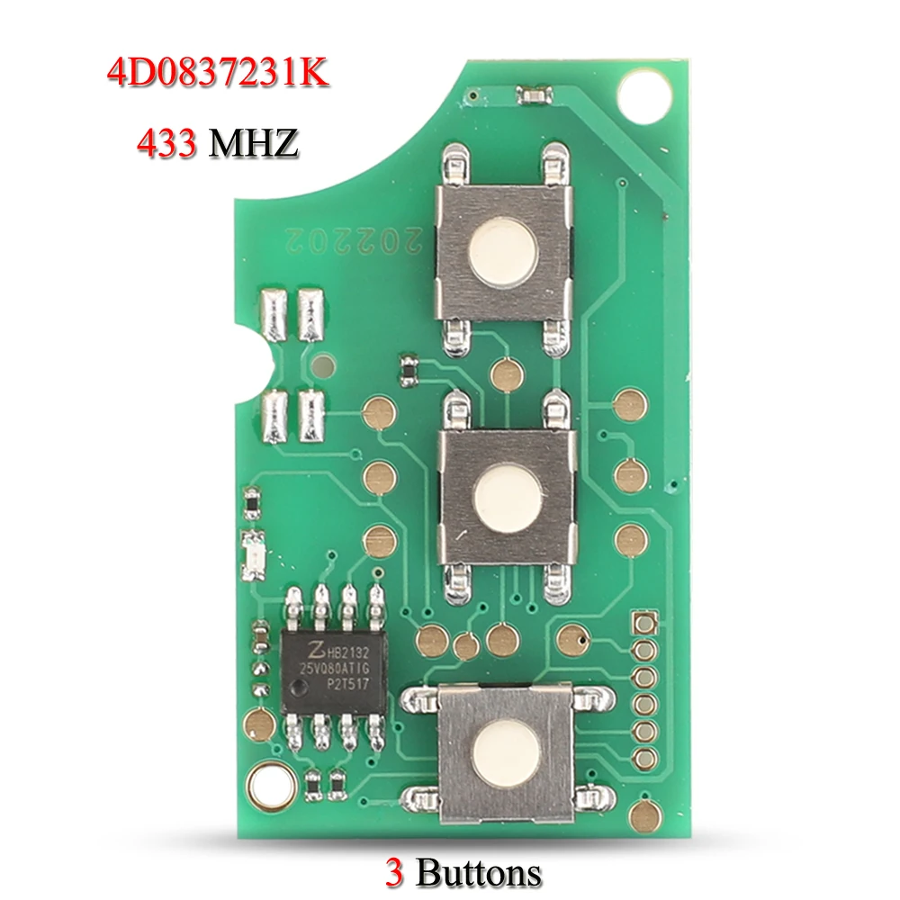 

jingyuqin 4D 0837231 A/E/K/R печатная плата дистанционного смарт-ключа автомобиля для Audi A3 A4 A6 A8 RS4 TT Allroad Quttro ...