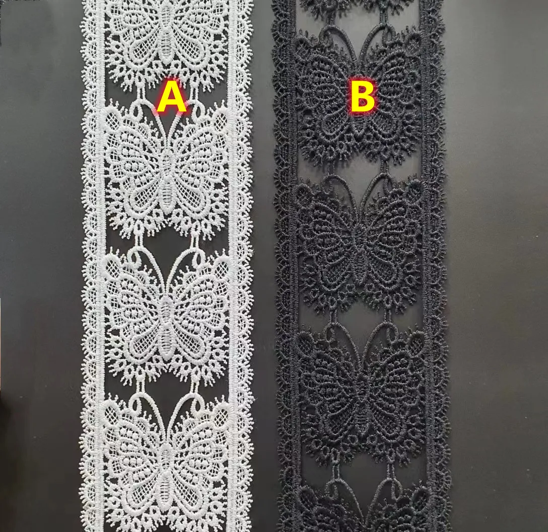 6cm top quality tiny yarn polyester embroidery butterfly lace trim,butterfly lace,XSRC0925A