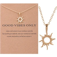stainless steel chain plated ethnic sun totem pendant necklace clavicle chain charm ladies birthday party fashion jewelry