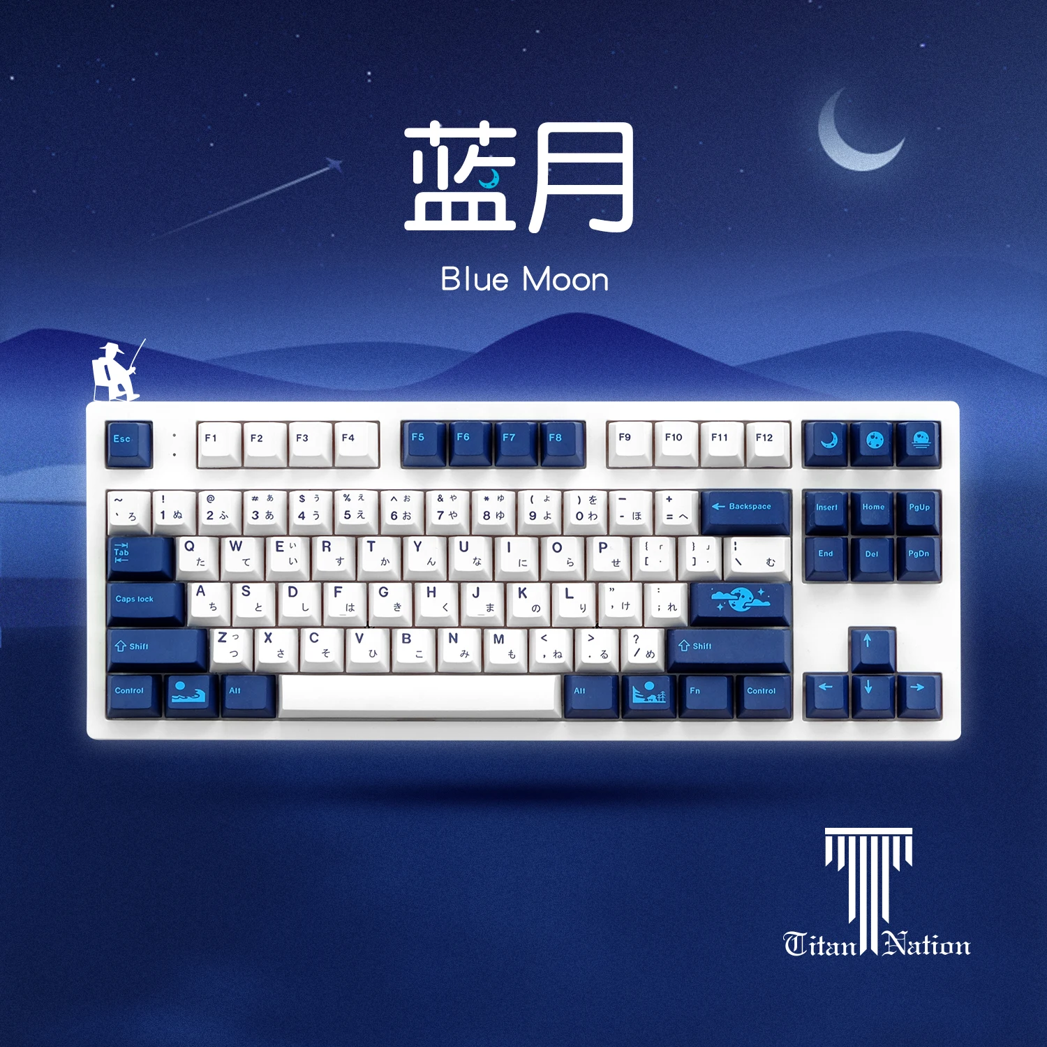 

134 Keys/set GMK Blue Moon Key Caps PBT 5 Sides Dye Subbed Keycap Cherry Profile Keycaps For Keychron Anne Poker GH60 GK64 FL980