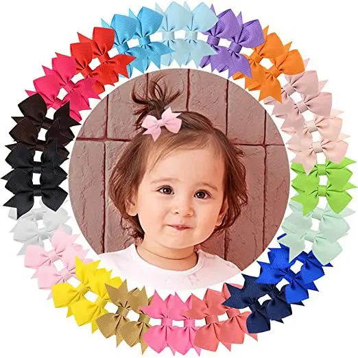 

1 Pcs Tiny 2 Inch Pinwheel Solid Hair Bows Alligator Samll Clips for Baby Gilrs Toddlers Kids Handmade Headwear Hair Accessories