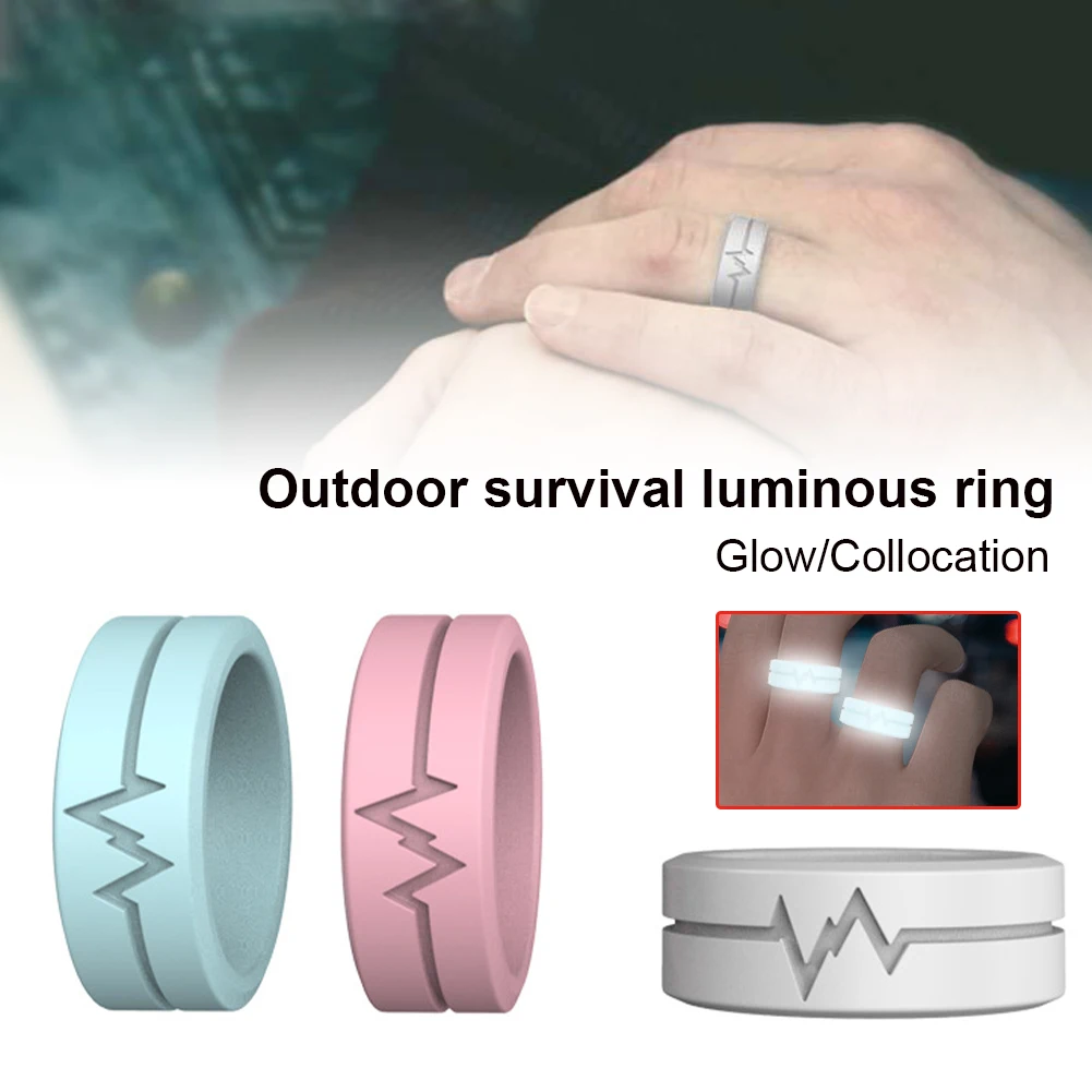 

2022 New Unisex Silicone Ring Fluorescent Creative Luminous Glow In The Dark Rings Outdoor Survival Lamp Luminous Ring