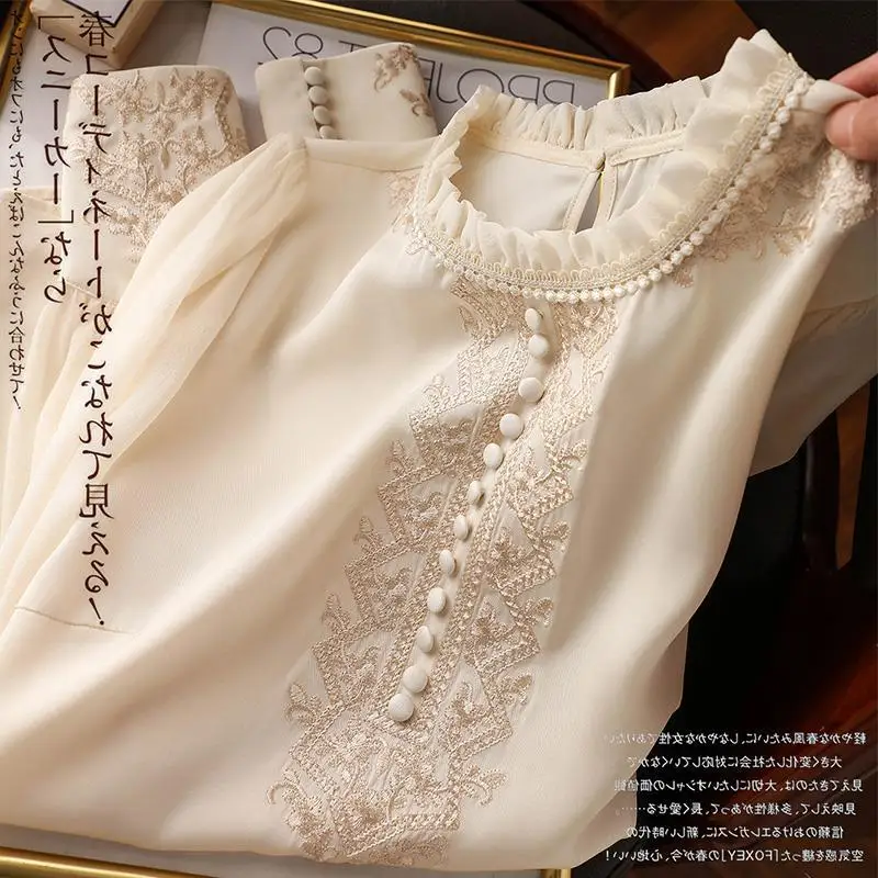 

Chic Fashion Luxury Women's Tops Stylish Women's Blouse Graceful Design Spring Summer Tops Blusa Mujer