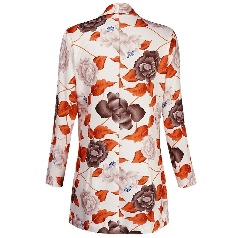 Floral Print Loose Color Blazer Women's Jacket Long Sleeve Casual Office Lady Streetwear Elegant Fashion 2023 Spring and Autumn