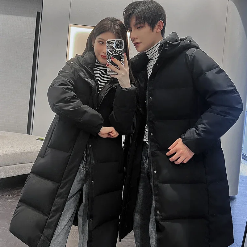 Мужской длинный пуховик YEAE теплая Толстая зимняя куртка выше колена в Корейском