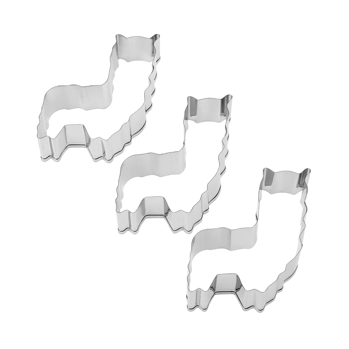 

3pcs Cookie Molds Stainless Steel Alpaca Shape for Fondant Cupcake Chocolate