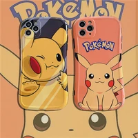 pikachu pokemon phone case for iphone 11 12 pro 13 pro max 8 plus xs xr xs max 7 8 6 cute cartoon anti fall silicone case floral