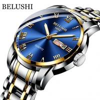 2022 new top brand luxury mens watches luminous waterproof stainless steel watch quartz mens date calendar business wristwatch