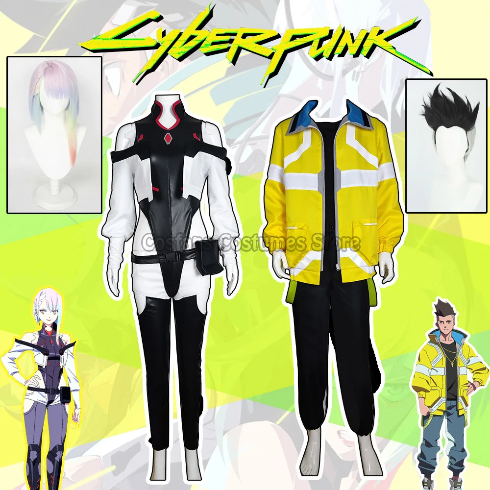 Cyberpunk Edgerunners Cos David Martinez Runner Lucy Lucyna Kushinada Clothes Cosplay Costume Wig Halloween Jacket Hoodie Coat