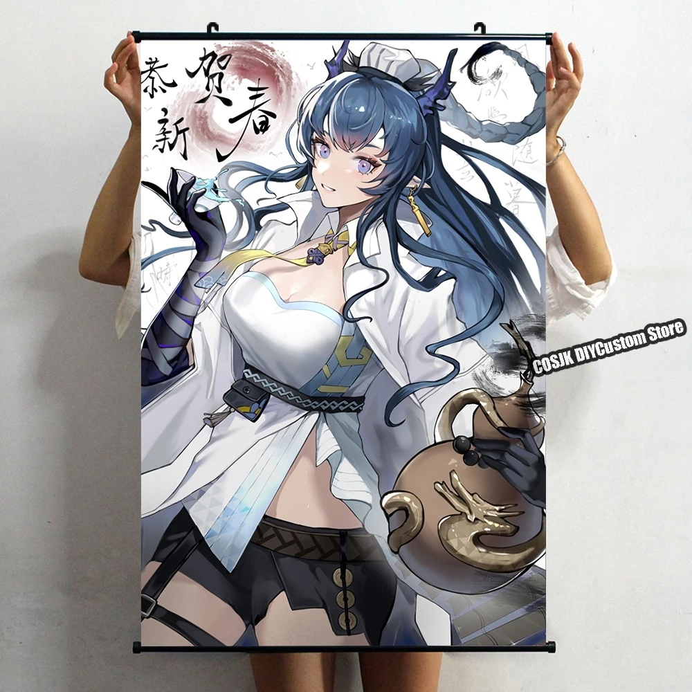 

NEW Anime Game Arknights Amiya Ling Poster Wall Scroll Home Decor Living Room Decoration Mural Collectible Arts Wallpaper Gifts