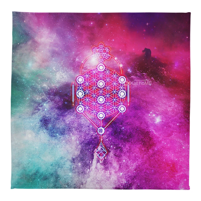 Spiritual All-seeing Eye Tarot Tablecloth Flower Of Life Altar Cloth Witchcraft Pagan Astrology Magic Crystal Oracle Card Pads images - 6