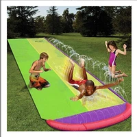 inflatable water slide double racer pool kids summer park backyard play fun outdoor slip slide wave rider water entertainment