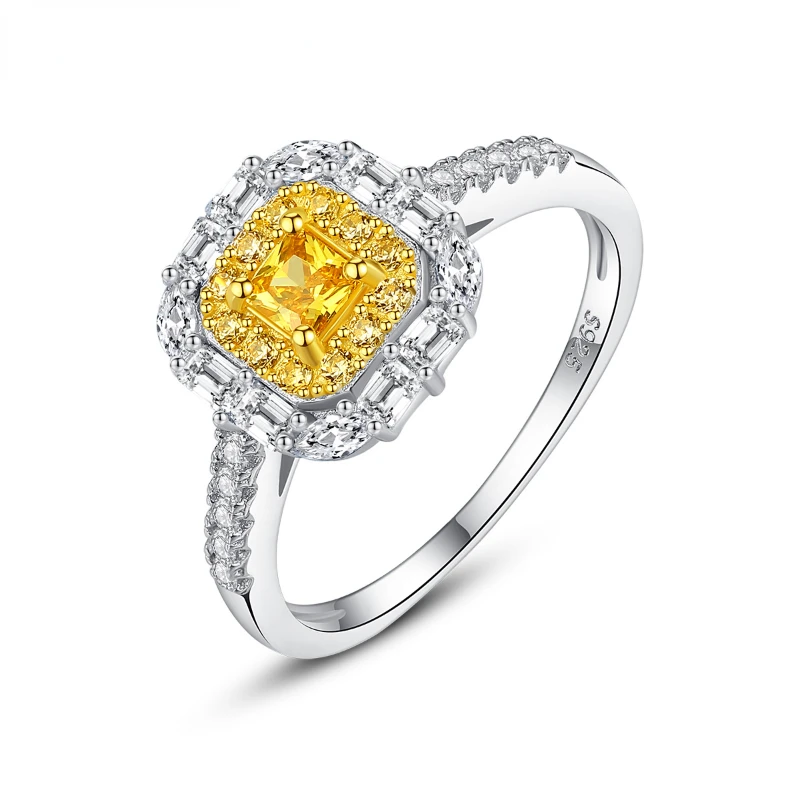 

Ring female minority high-grade 925 silver jewelry plated with two-color gold zircon style fashionable and high-grade