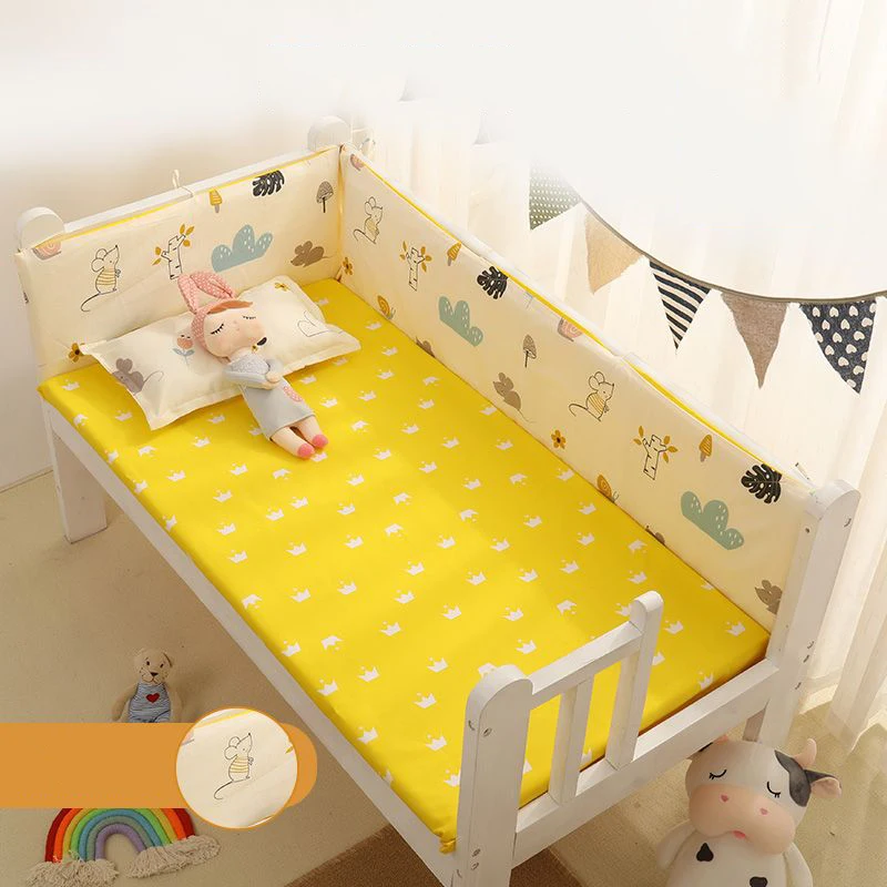 

Small Fresh Printed Pattern One-piece Crib Bumper Cotton Children Splicing Bed Bed Bumper Baby Anti-collision Protect Bed Bumper