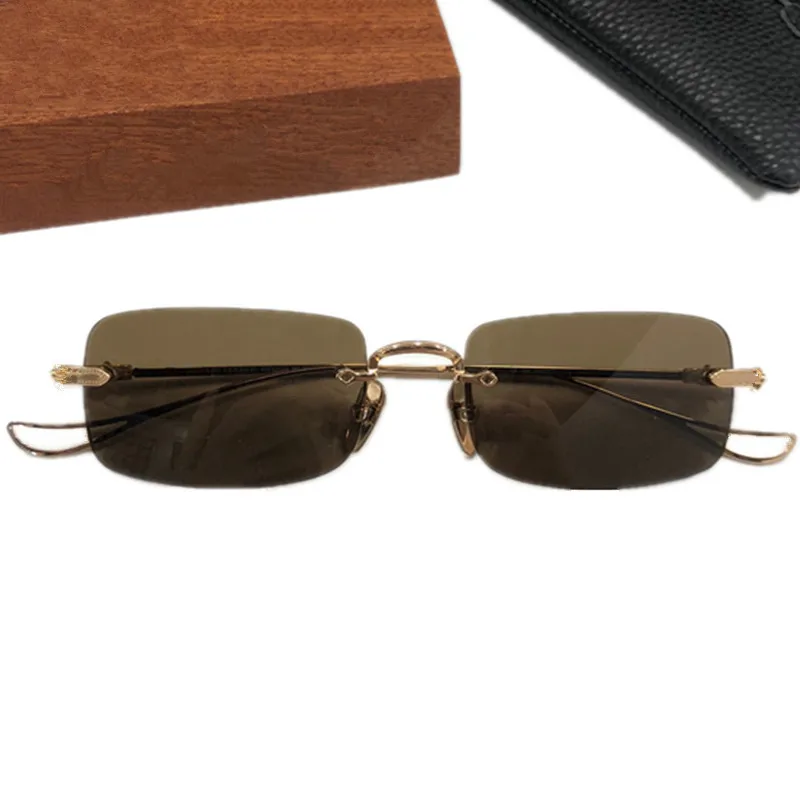 

LUX Desi Titanium Wire Rimless Sunglasses UV400 55-19-143Unisex Lightweight Small Square 925S Unisex Retro-Vintage Goggles
