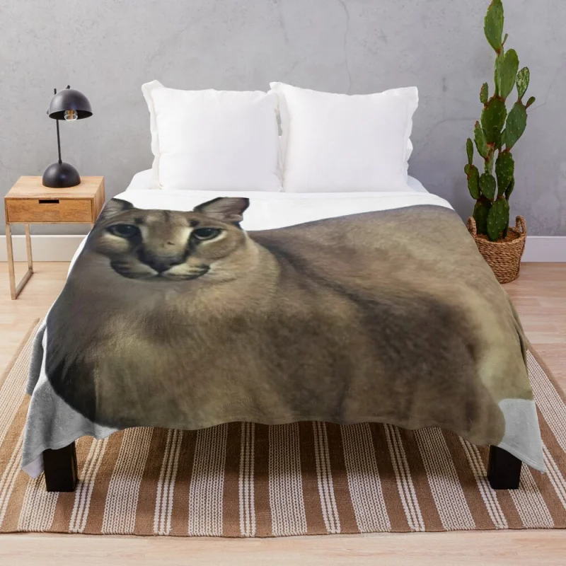 

Плед Floppa большого размера, одеяло для кровати, большое вязаное Клетчатое одеяло