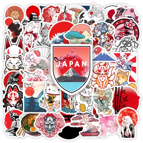 Японские наклейки с героями мультфильмов