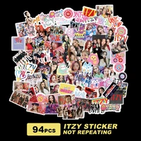 94pcs kpop itzy stickers decals toys for girls aesthetic car skateboard laptop luggage phone childrens waterproof