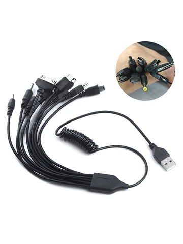 Универсальный 10 в 1 USB многозарядный выдвижной телефонный кабель для сотового телефона
