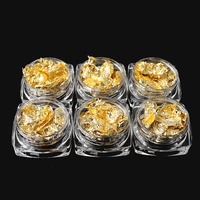 6pcs gold foil paper uv resin filler diy glitter epoxy resin silicone mold filling nail foil paillette keychain jewelry fillings