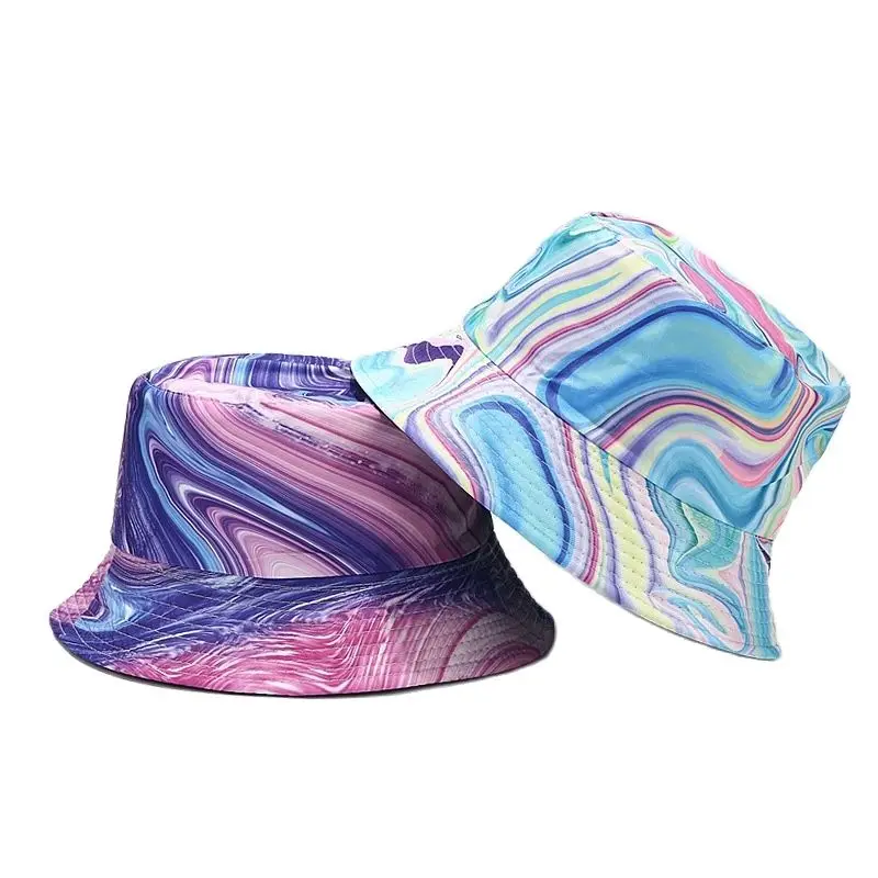 

2023 Spring Summer Cotton Graffiti Print Bucket Hat Fisherman Hat Outdoor Travel Sun Cap For Men And Women 111