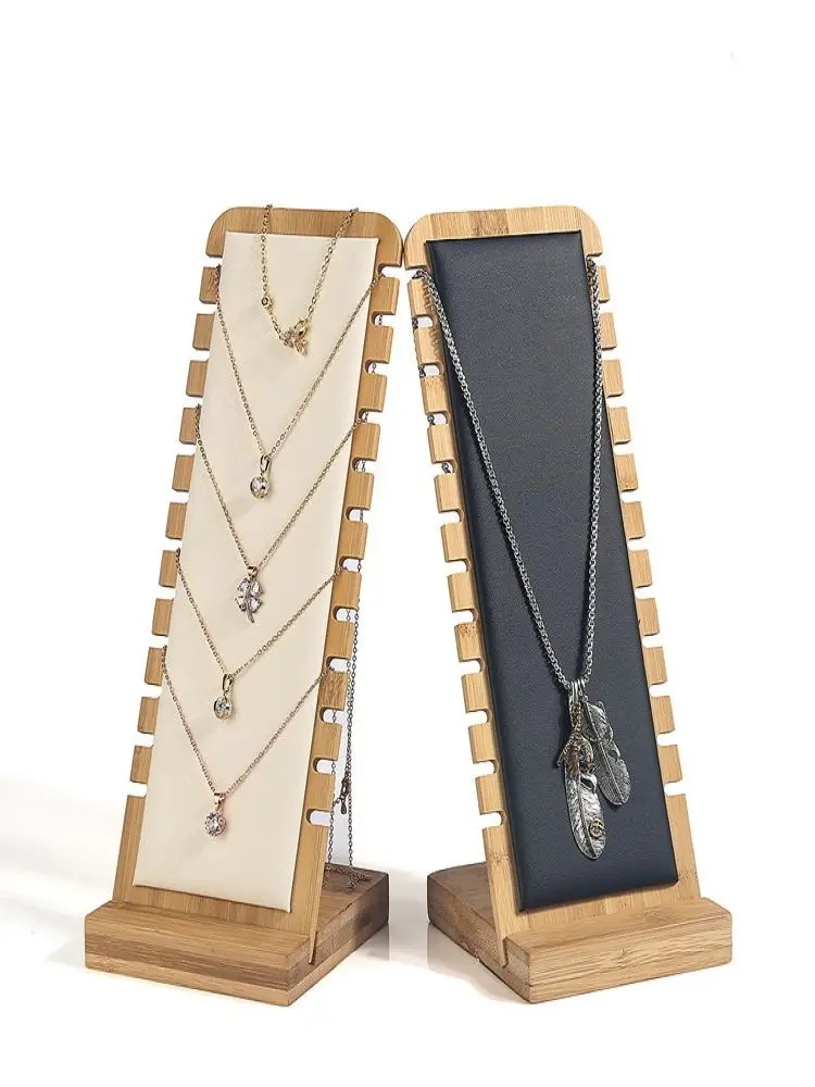 The Latest Bamboo Jewelry Display Rack Necklace Earrings Display rack Multiple Necklaces Display Rack Necklace Display Rack