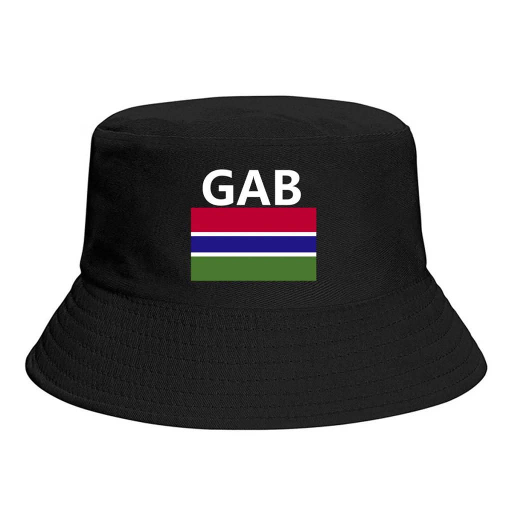 

Gambia Flag Bucket Hats Print Cool Fans Sun Shade Simple Classic Outdoor Summer Fisherman Caps Fishing Cap