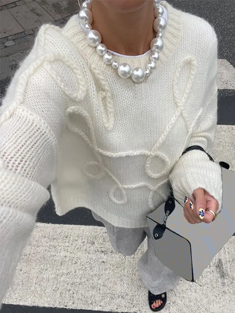 GACVGA модные повседневные пуловеры для женщин 2024 осенне-зимний свободный вязаный