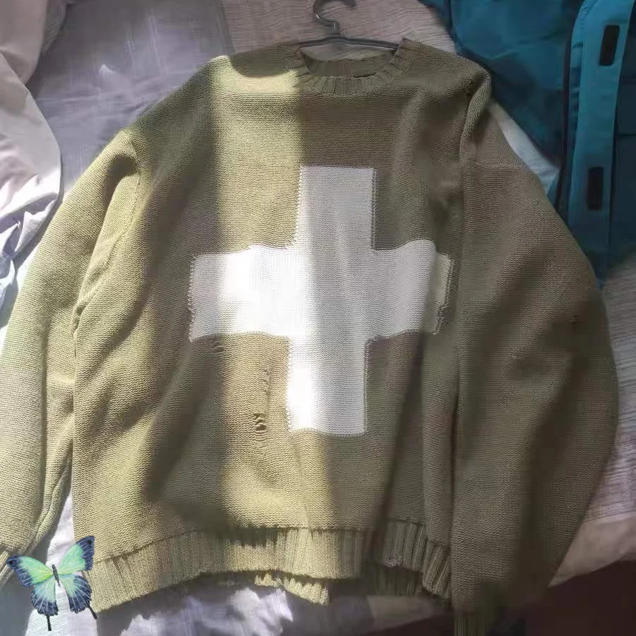 

KAPITAL MAN Cross Sweater Autumn Winter Couple Knitted Sweater