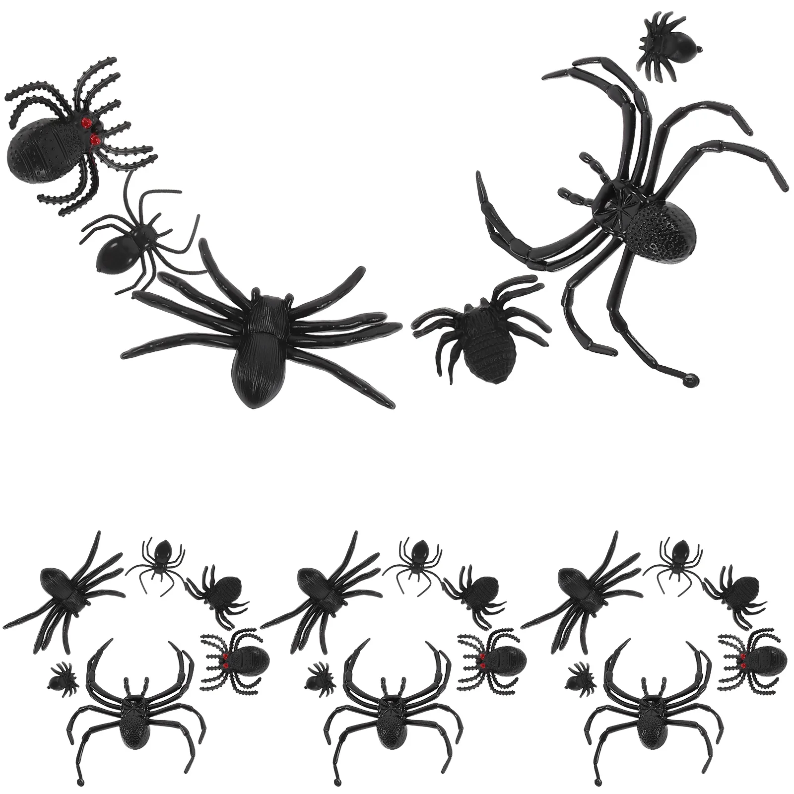 

70 Pcs Halloween Decorations Scene Supplies Scary Party Props Spider Adornment Plastic