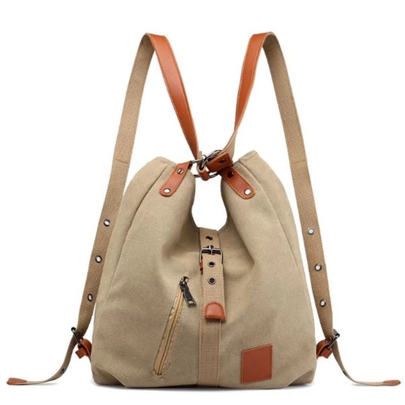 

Winter Canvas Women Shoulder Bags High Quality Multi Function Women Back Pack For Students School Travel Bags Large Capacity