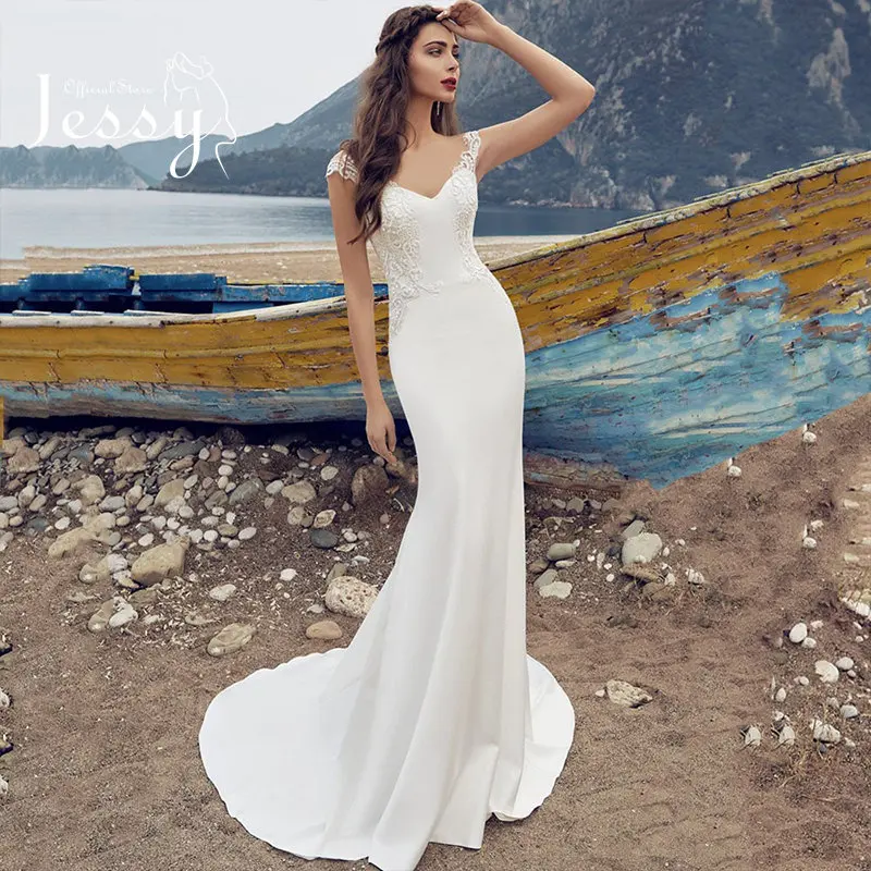 

Wedding Dresses For Women Bride With Soft Satin With Embroidery beach Ball Gown V-neck Sleeveless Bridal Gowns Robes De Mariée