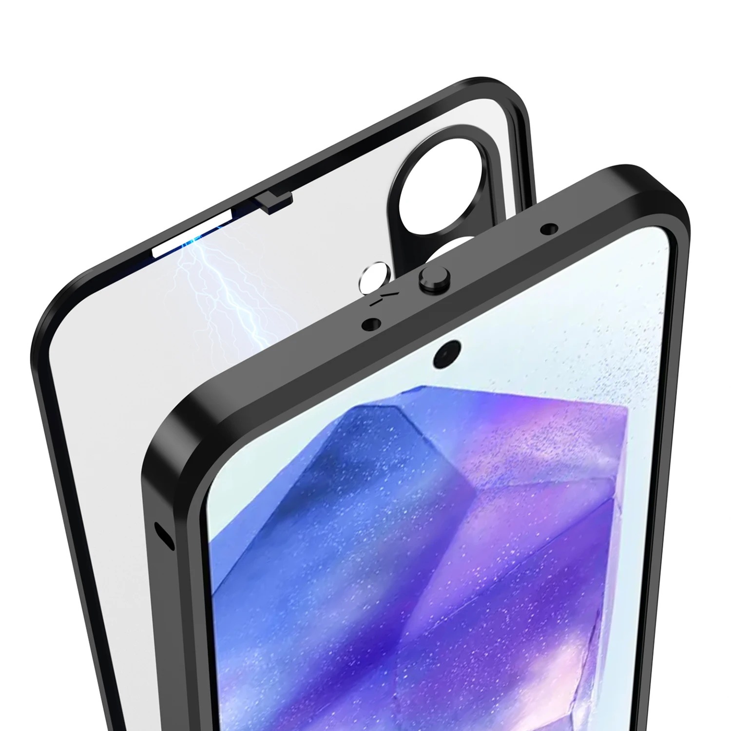 Фото Для Samsung Galaxy A55 A35 A25 A54 S23 FE Чехол Роскошный Металлический Каркас Матовая Акриловая Задняя Крышка Для S24 FE Пружинная Пряжка Бампер Корпус №4