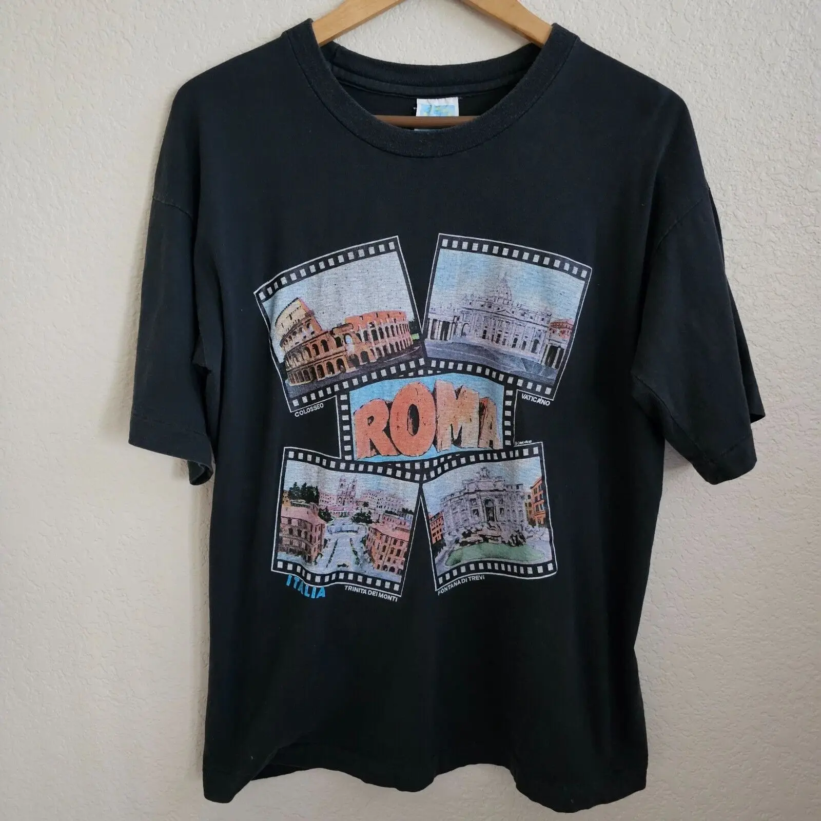 Винтажная футболка с принтом Roma Italia 90-х годов размер XL Colosseum Vatican Rome Italy