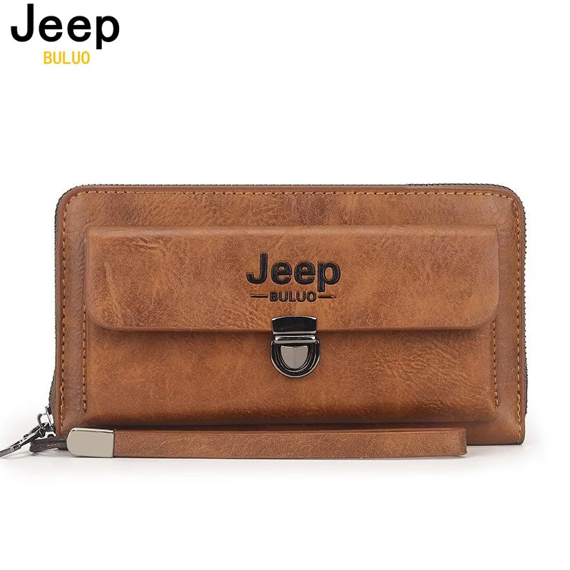 

Длинный кошелек Jeep Buluo для мужчин, мужской клатч большой вместимости, деловая сумка для телефона