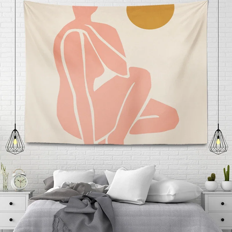 Wall tapestry aesthetic Home room decor boho accessories hanging large fabric autumn simple Bedroom carpet nordic plant