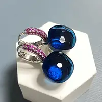 11.6mm Max Stone Pomellato Crystal Earrings Inlay Purple Zircon Platinum Color London Blue Topaz Earrings Women Jewelry Gift