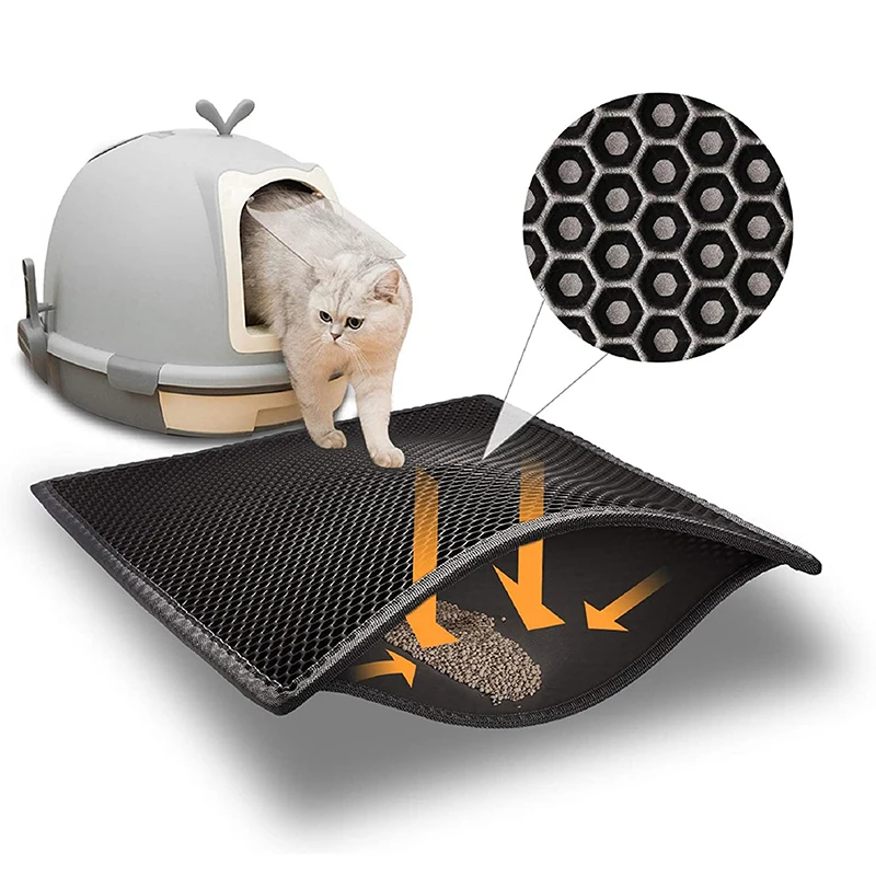 

Cat Litter Mat Waterproof EVA Double Layer Cat Litter Trapping Pet Litter Box Mat Clean Pad Products for Pet Cats Accessories