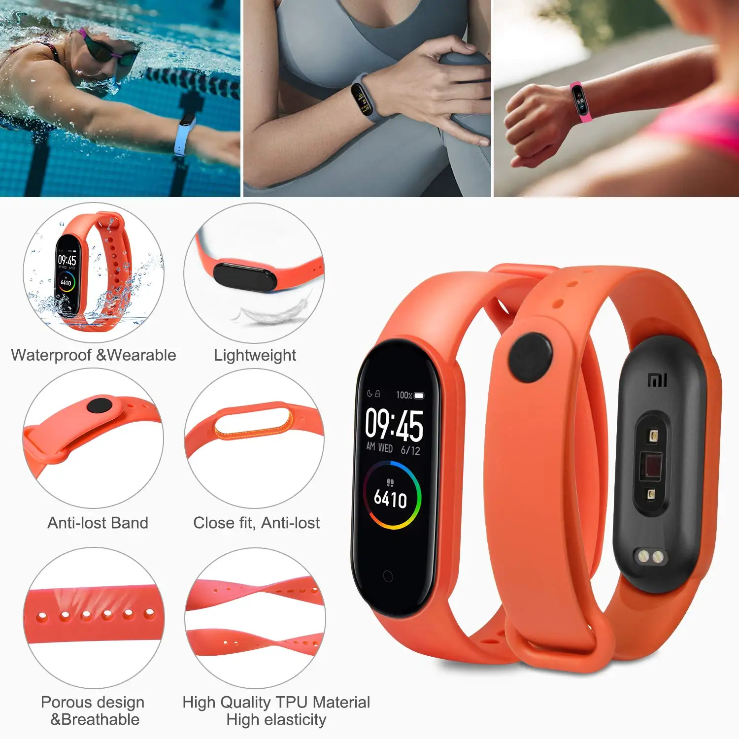 Strap For Mi Band 6 7 Bracelet Breathable Adjustable Silicone Wristband belt Replacement Smart watch Xiao Mi Band 3 4 5 6 Strap