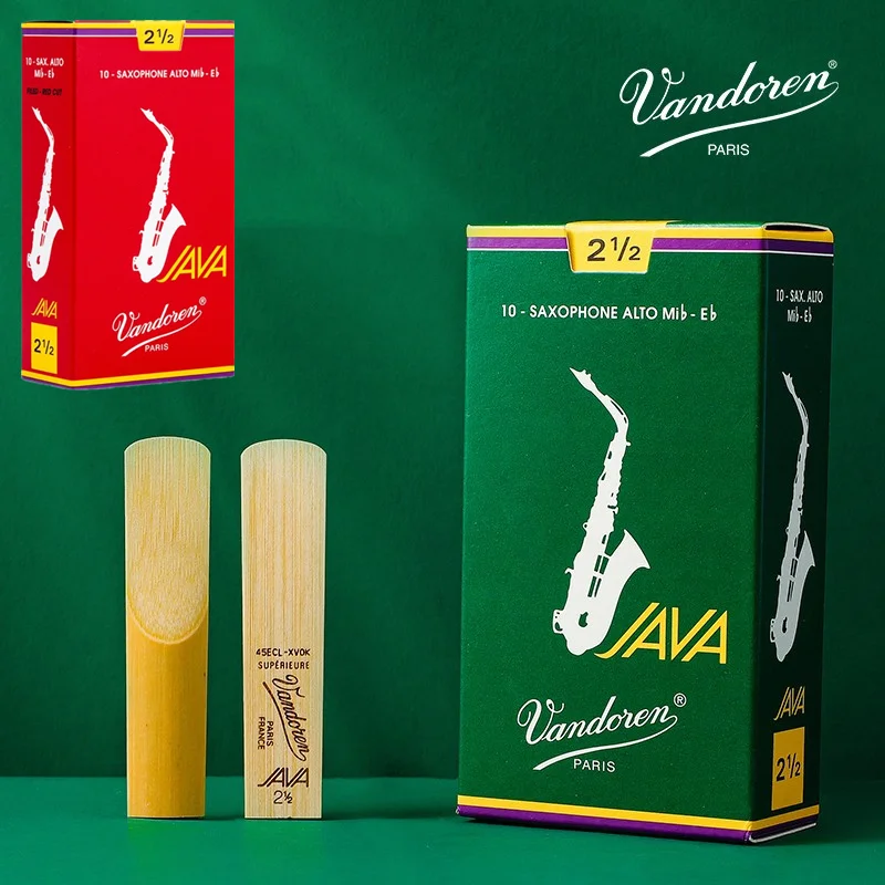 

Original France Vandoren JAVA Saxophone Alto Mib Eb Reeds Strength 2.5#, 3# Grey Green Box of 10 [Free shipping]