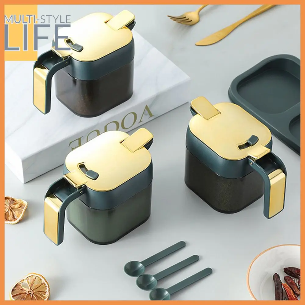 

Salt Seasoning Box Salt Shaker Moisture-proof Durable Wall-mounted Seasoning Bottle Gold And Silve Sealed Kitchenware Dust-proof
