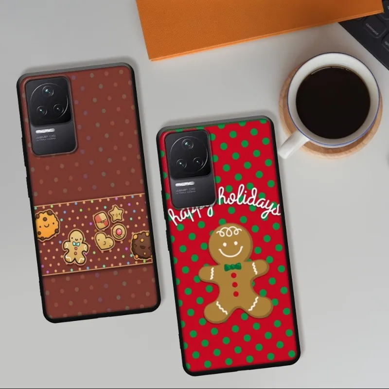 

Cartoon Gingerbread Man Kawaii Phone Case For Xiaomi Redmi Note 10 Pro Max 10S 9C Note 8T Soft Silicone Back Protective Covers