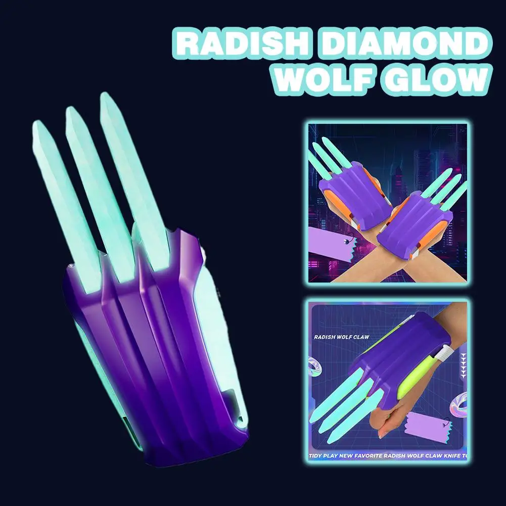 Светящийся нож для моркови с 3d-печатью телескопический коготь волк маленький