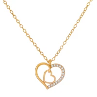luoyiyang jewelry necklace for women fashion necklace double heart pendant womens accessories