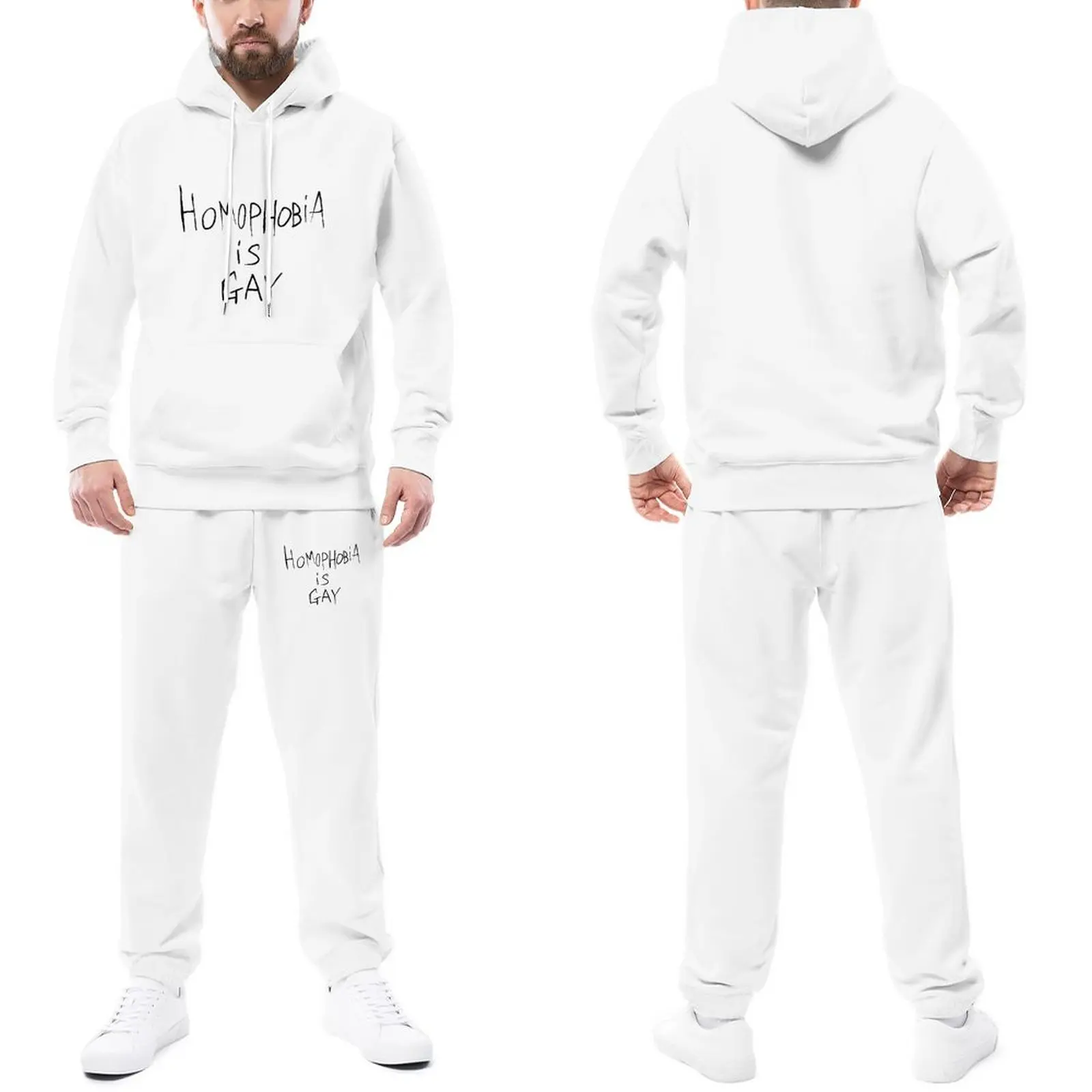 

LGBT Homophobia Is Gay Trapstar Tracksuits Day Homosexual Hoodie Set Men Cool Jogging Suit Gym Hip Hop Sweatsuits
