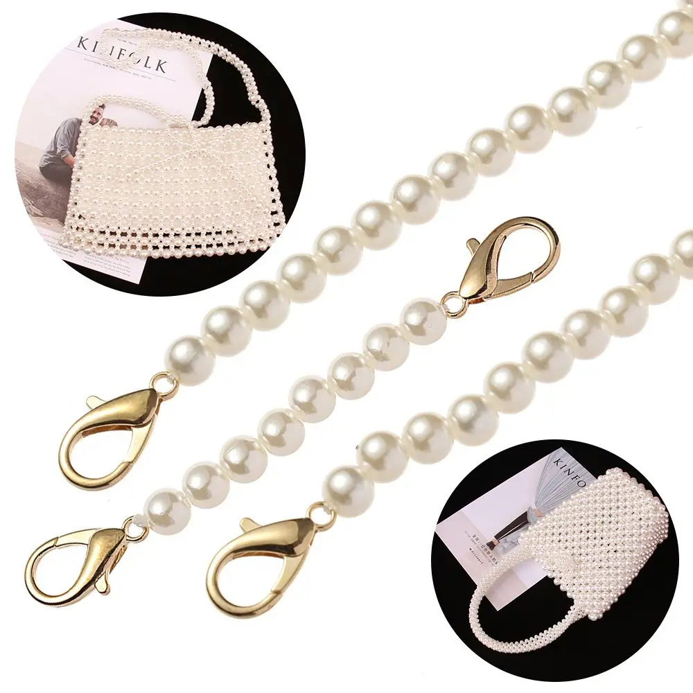 

8mm Pearl Strap for Bags Handbag Handles DIY purse Replacement Long Beaded Chain for Shoulder Bag Straps Pearl Belt