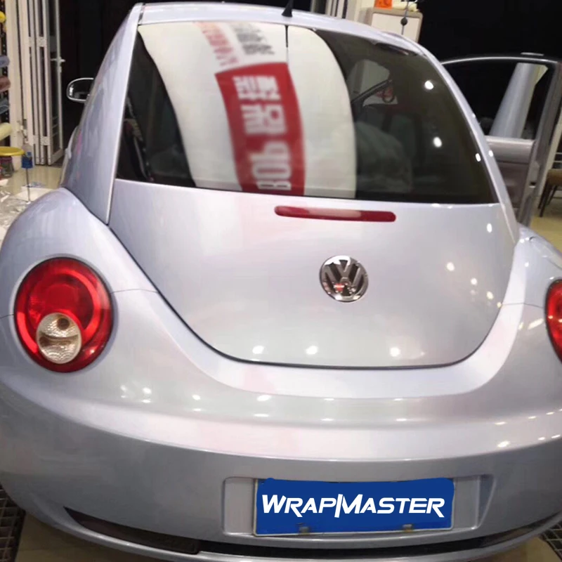 

WRAPMASTER5*59ft Glossy Macaron Light Grey Car Wrap Vinyl Vehicle Car Wraps Sticker Exterior Accessories